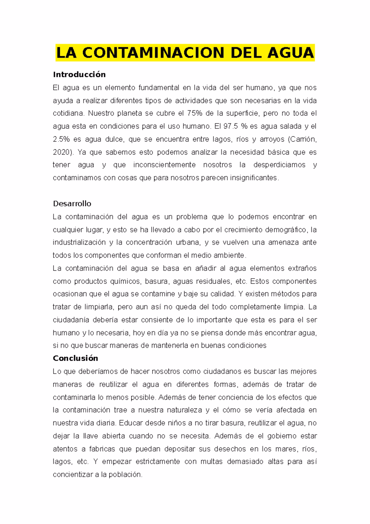 ¿Cómo saber si el agua está contaminada?