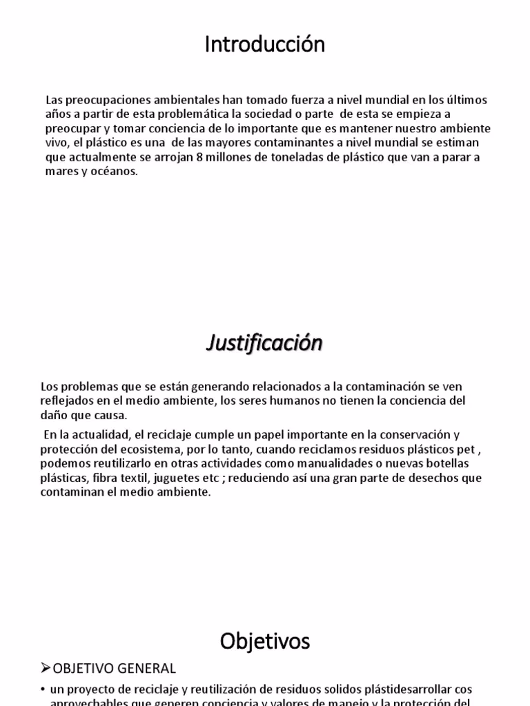 ¿Cuáles son los objetivos de la investigación de reciclaje?