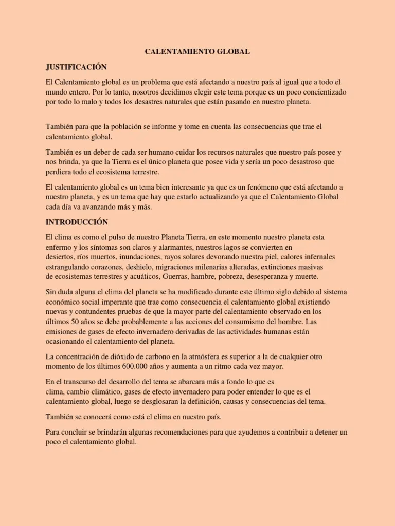 ¿Cuáles son las consecuencias del calentamiento global?