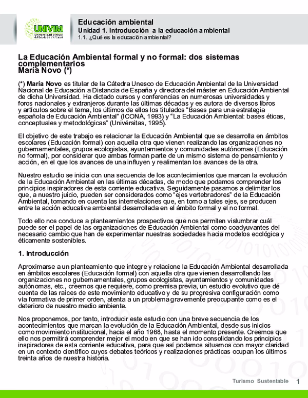¿Qué es la educación ambiental formal y no formal?