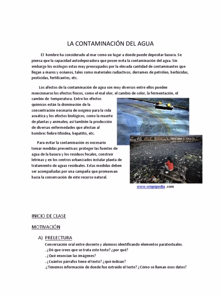 ¿Cuáles son los riesgos de la contaminación del agua?