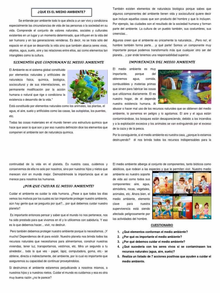 ¿Qué son las lecturas reflexivas sobre el medio ambiente?