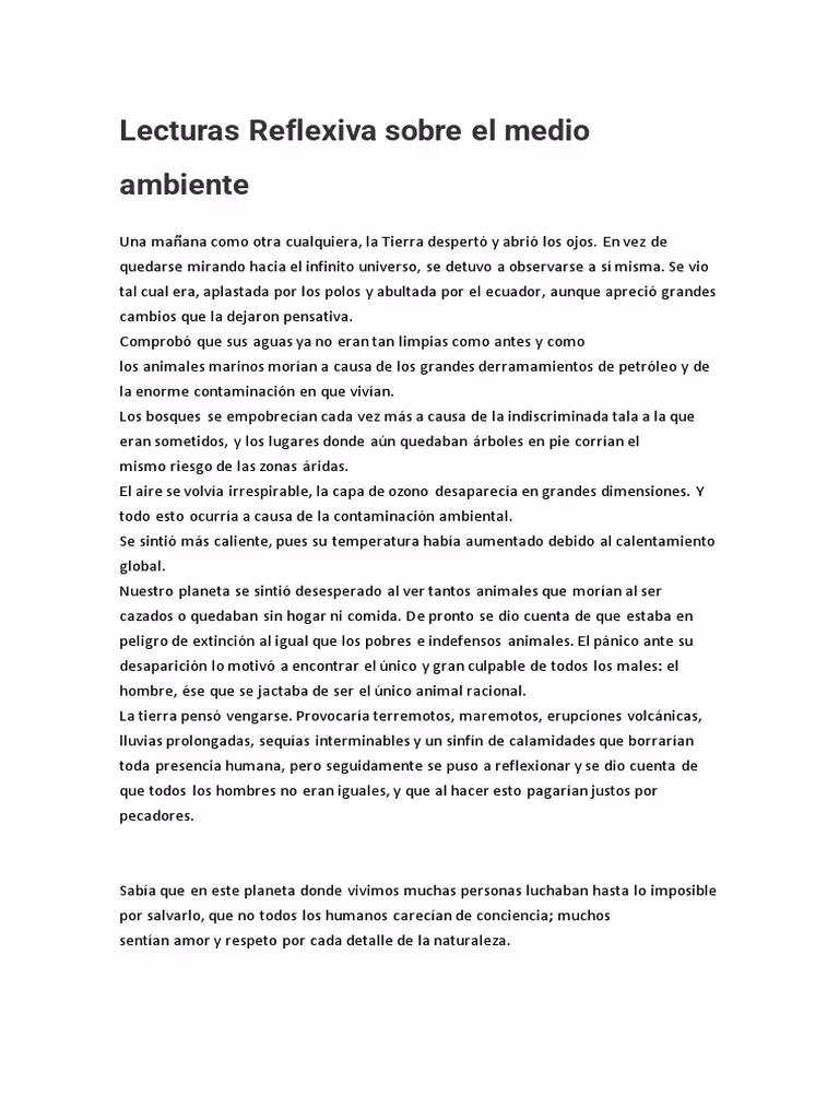 ¿Cómo pueden los estudiantes reflexionar sobre el medio ambiente?