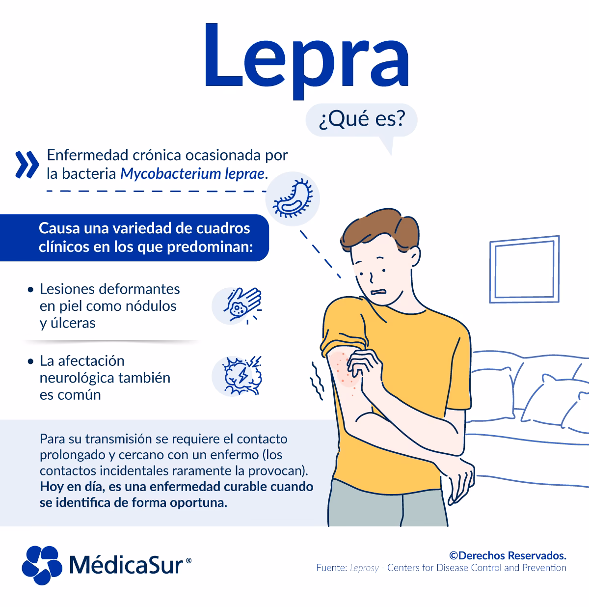 ¿Cuáles son los efectos de la lepra en la salud?