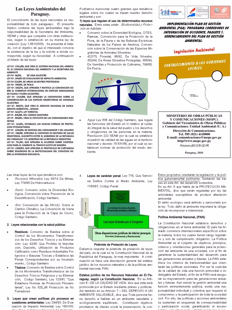¿Cuáles son las leyes ambientales del Paraguay?