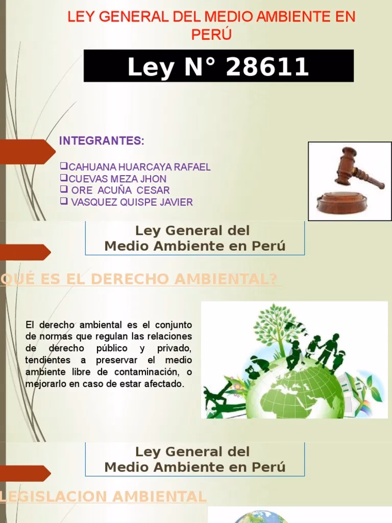 ¿Cuál es el papel de la legislación nacional del Perú en el medio ambiente?