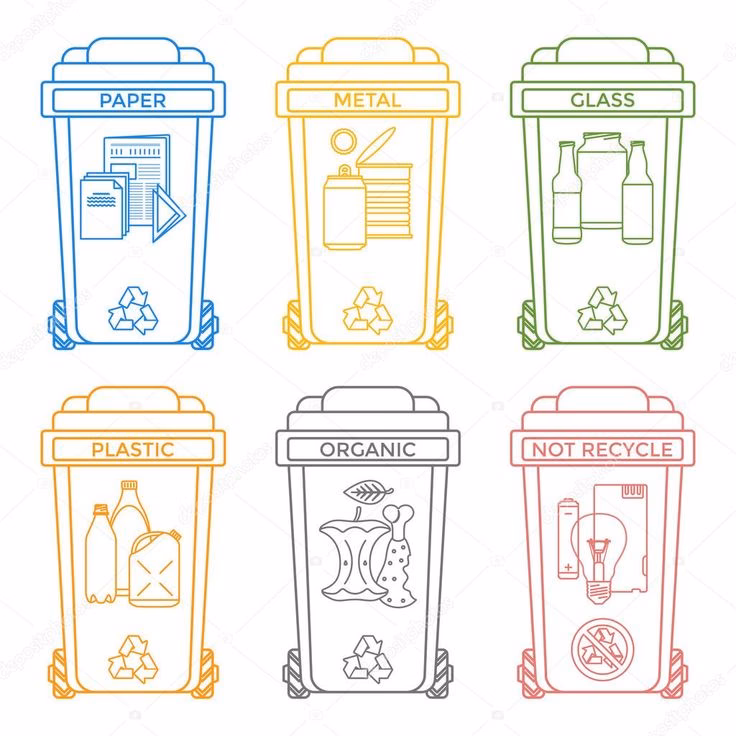 ¿Cuáles son los colores de los contenedores de reciclaje?
