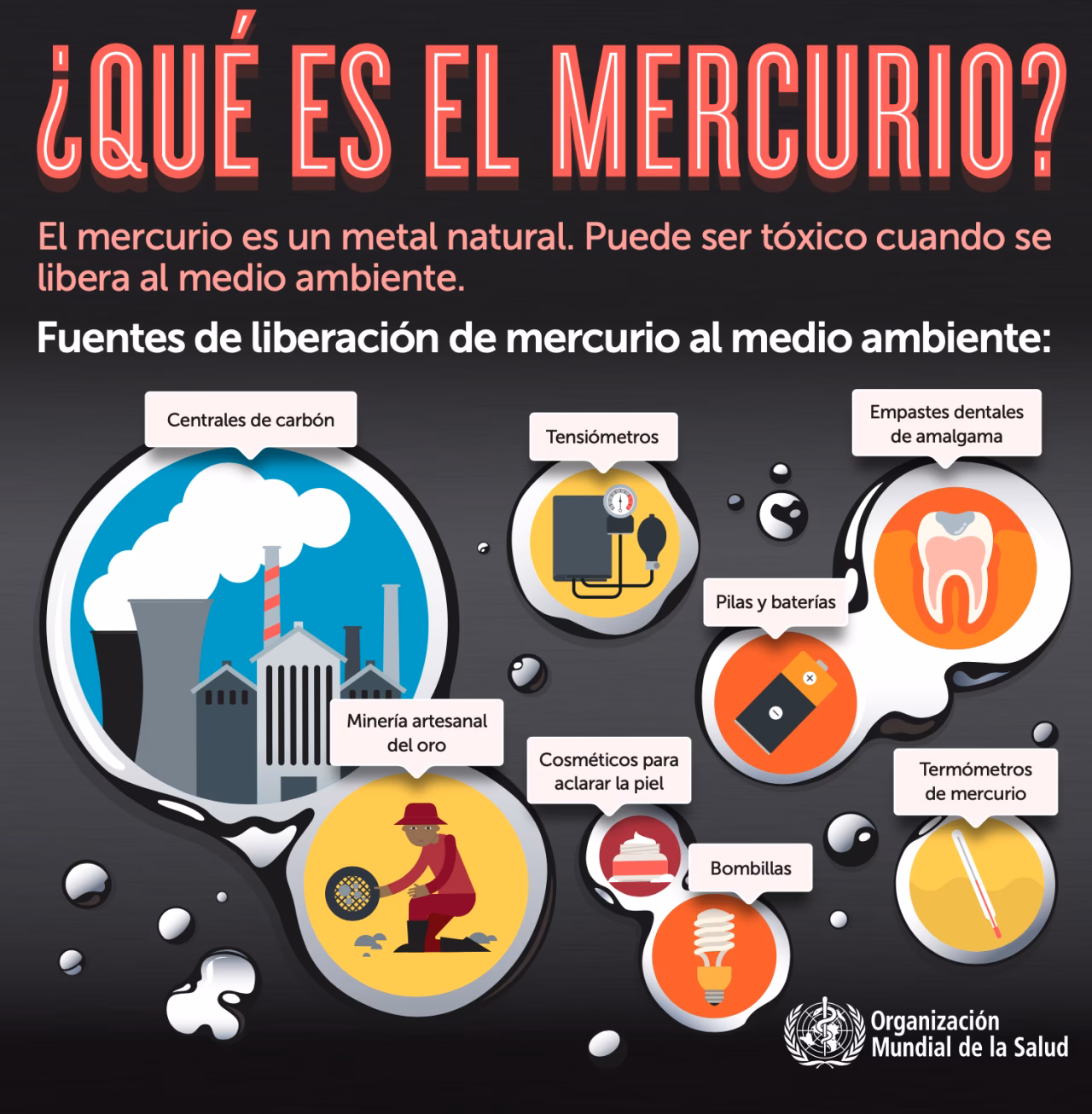 ¿Qué se debe evitar al manejar mercurio?