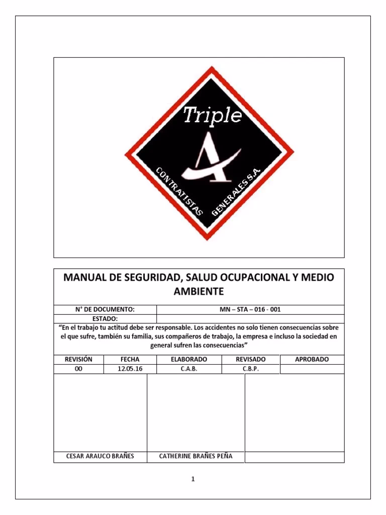 ¿Cuántas páginas tiene el Manual de seguridad, salud y medio ambiente?