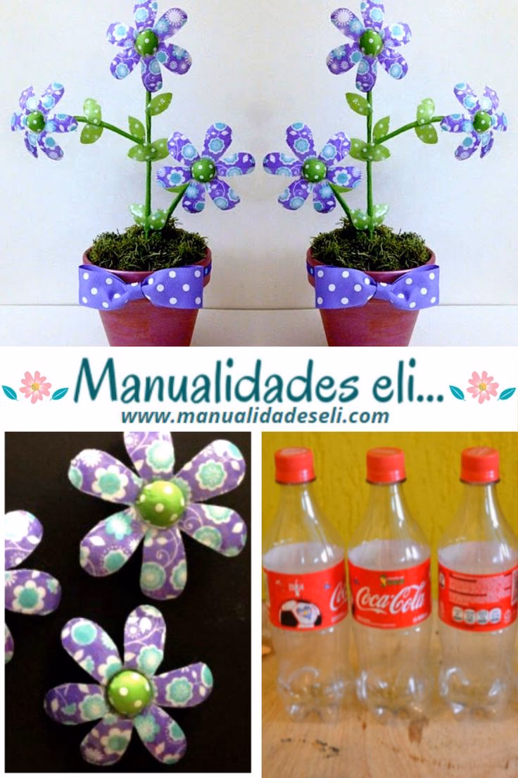 ¿Cuáles son los diferentes tipos de floreros reciclados de botellas de plastico?