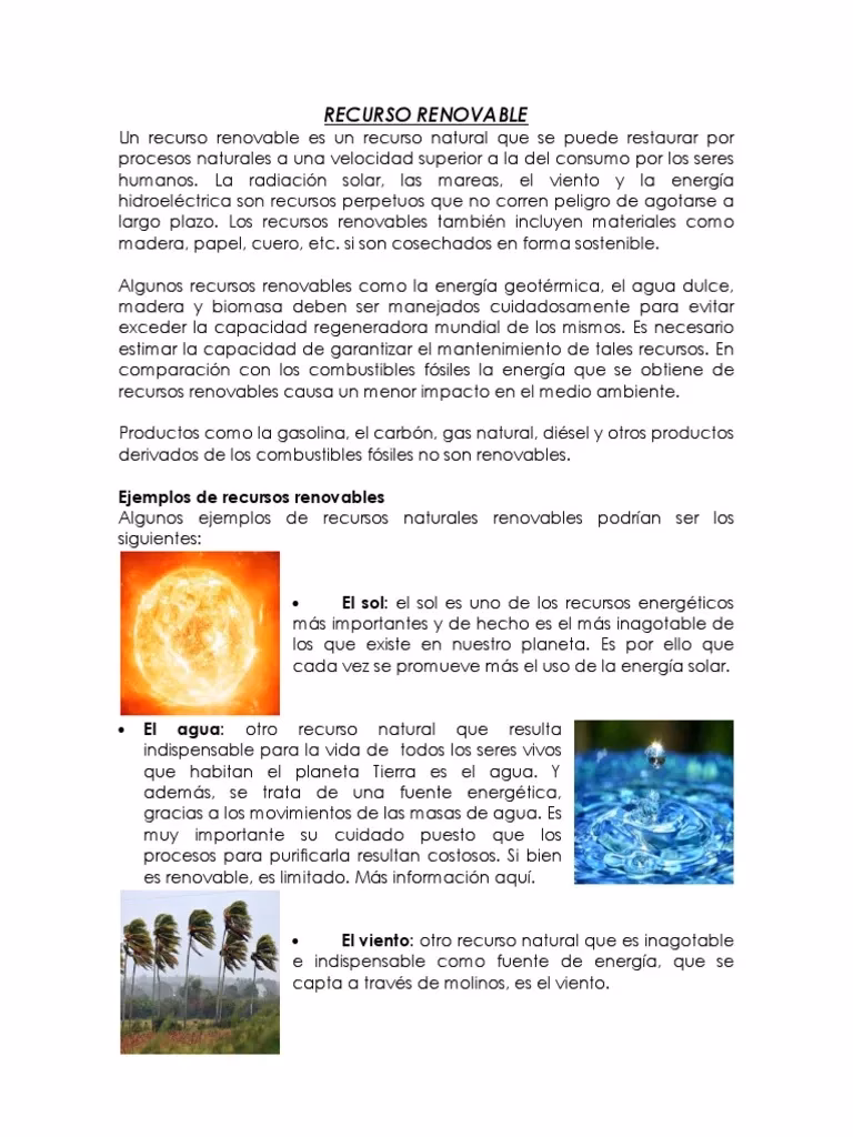 ¿Qué son los recursos materiales renovables?