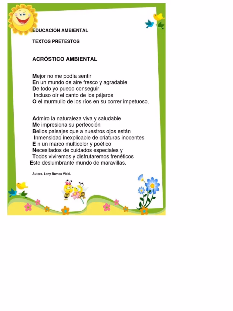 ¿Cuáles son las características de un acróstico?