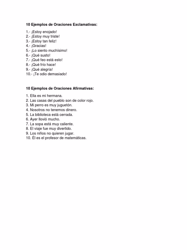 ¿Qué es una oración exclamativ?