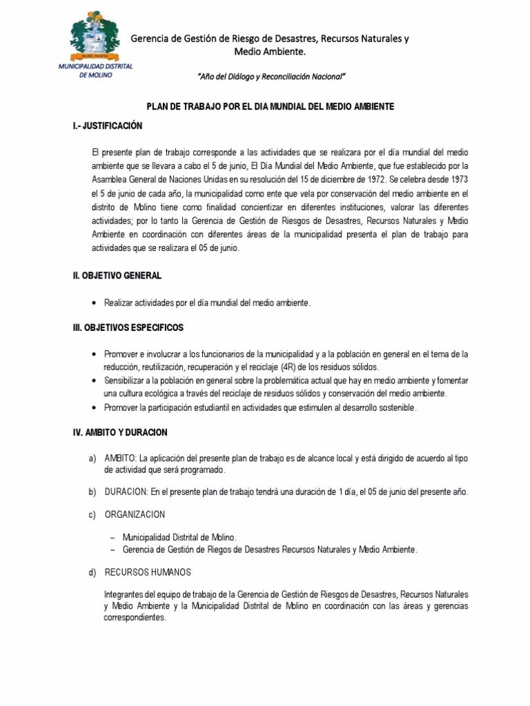 ¿Cuáles son las acciones del plan del Medio Ambiente?