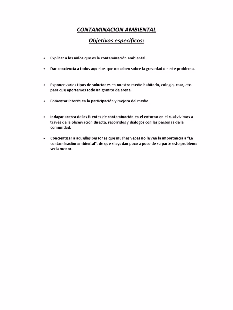 ¿Cuál es el objetivo principal del proyecto de investigación sobre la contaminación ambiental?