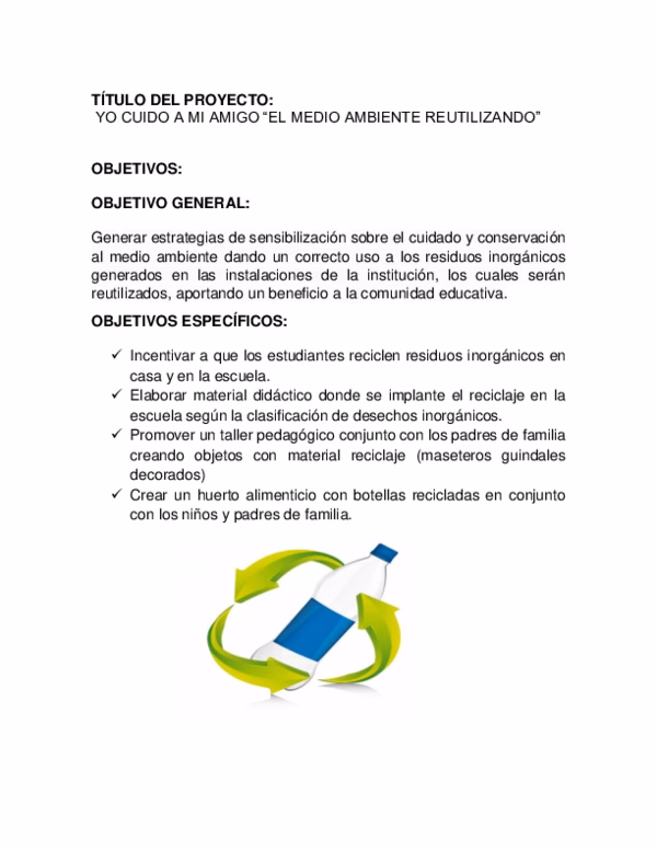 ¿Qué es el proyecto de medio ambiente?