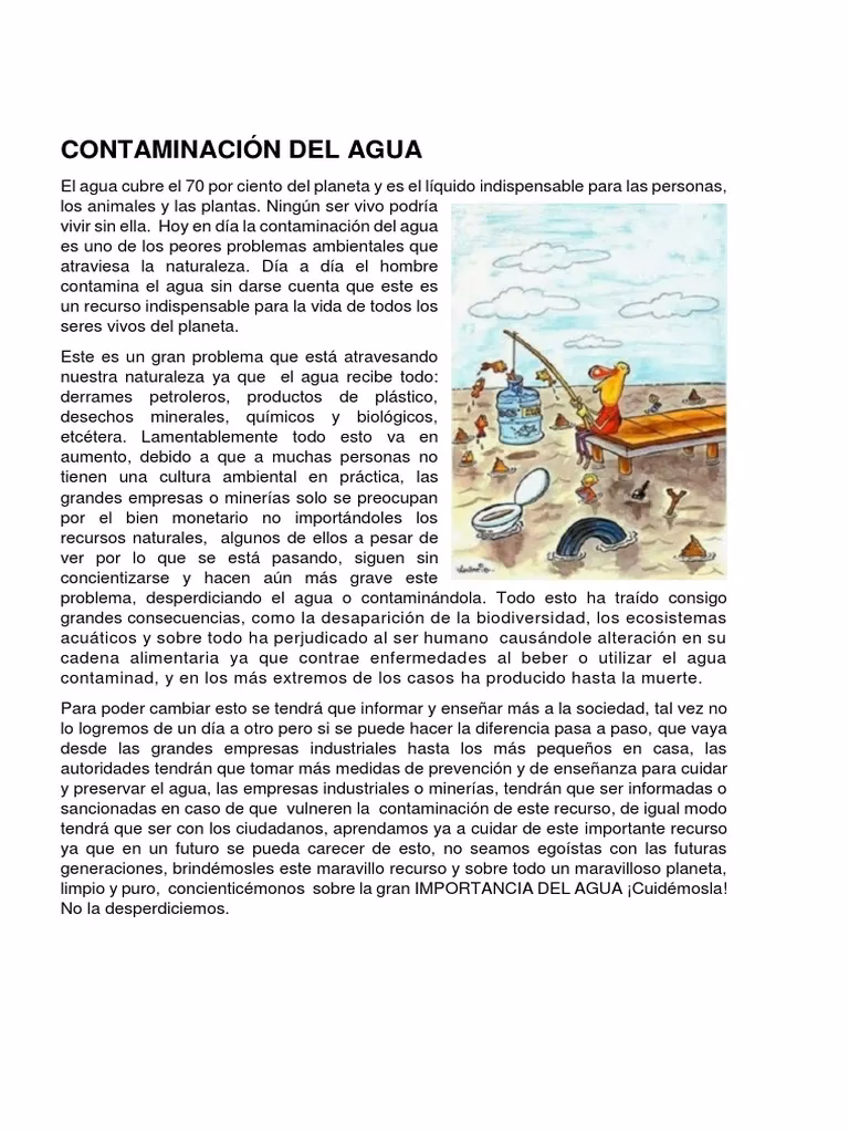 ¿Es posible vivir sin la contaminación del agua?