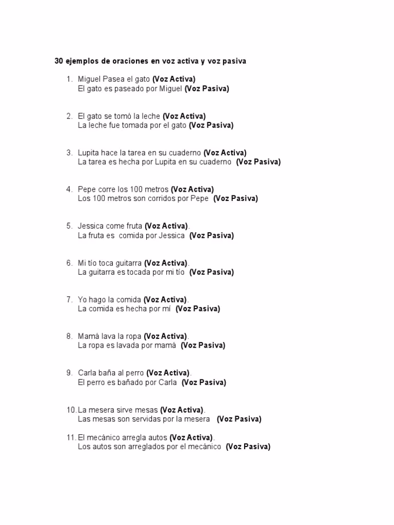 ¿Qué complementos no se suelen usar en muchas oraciones en voz pasiva?