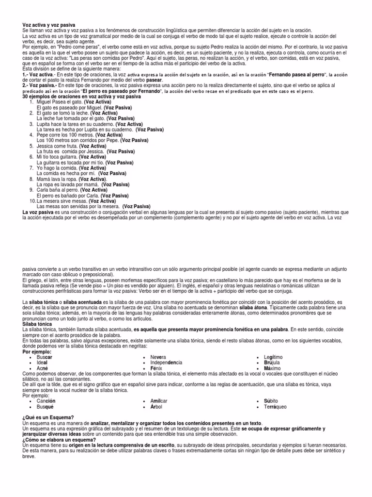 ¿Cuántas oraciones en voz pasiva se presentan?