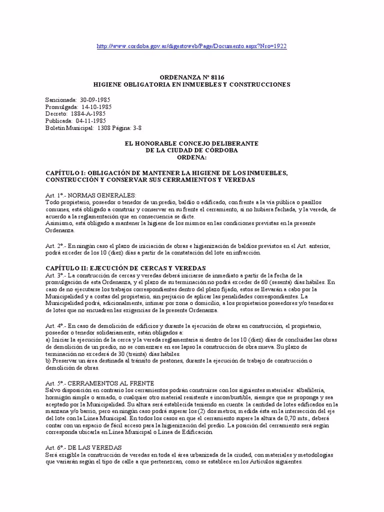 ¿Cuáles son los reglamentos municipales de Córdoba?