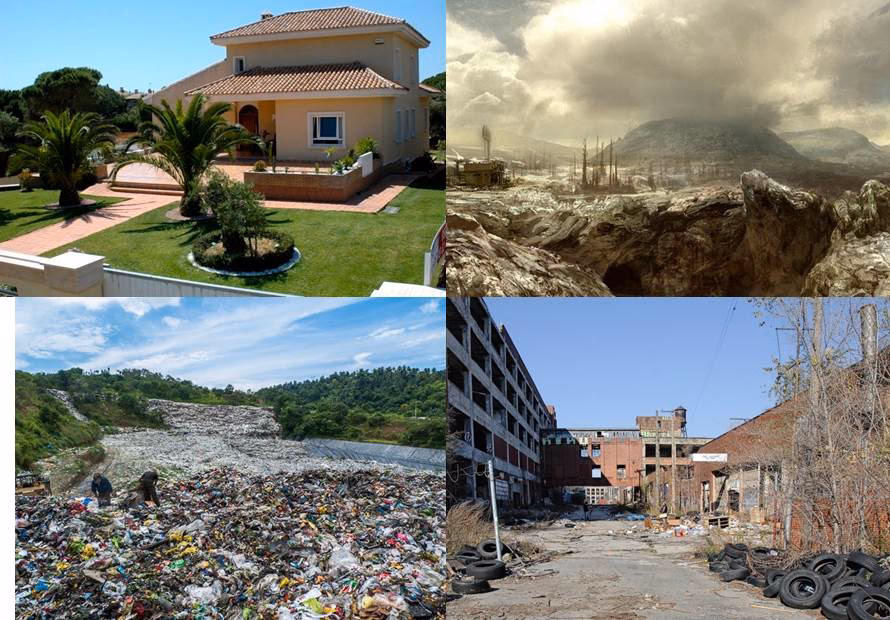 ¿Cuántas fotos de paisaje contaminado hay disponibles en shutterstock.com?