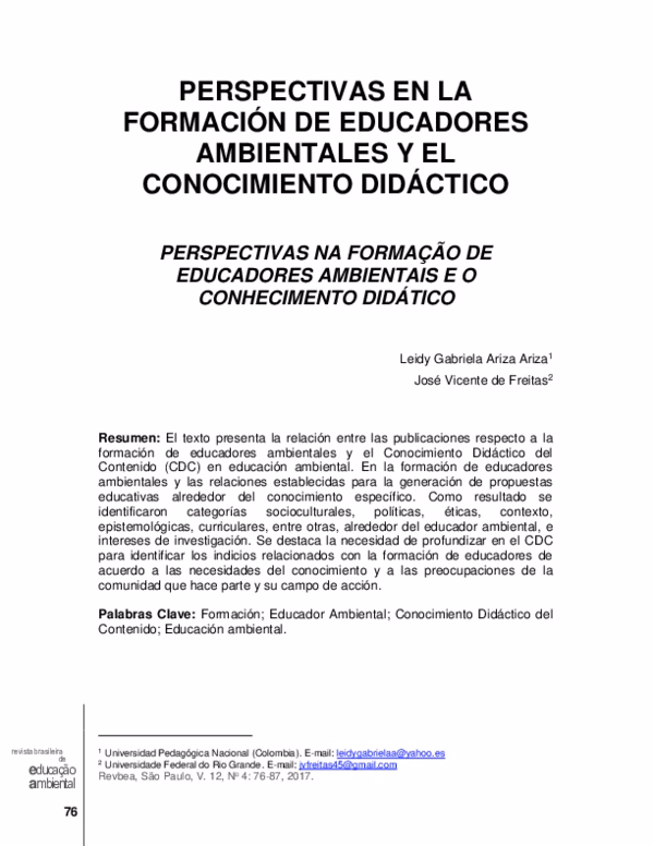 ¿Cuál es la tarea de la educación ambiental?