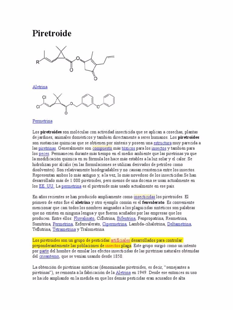 ¿Cuál es la persistencia ambiental de los piretroides?