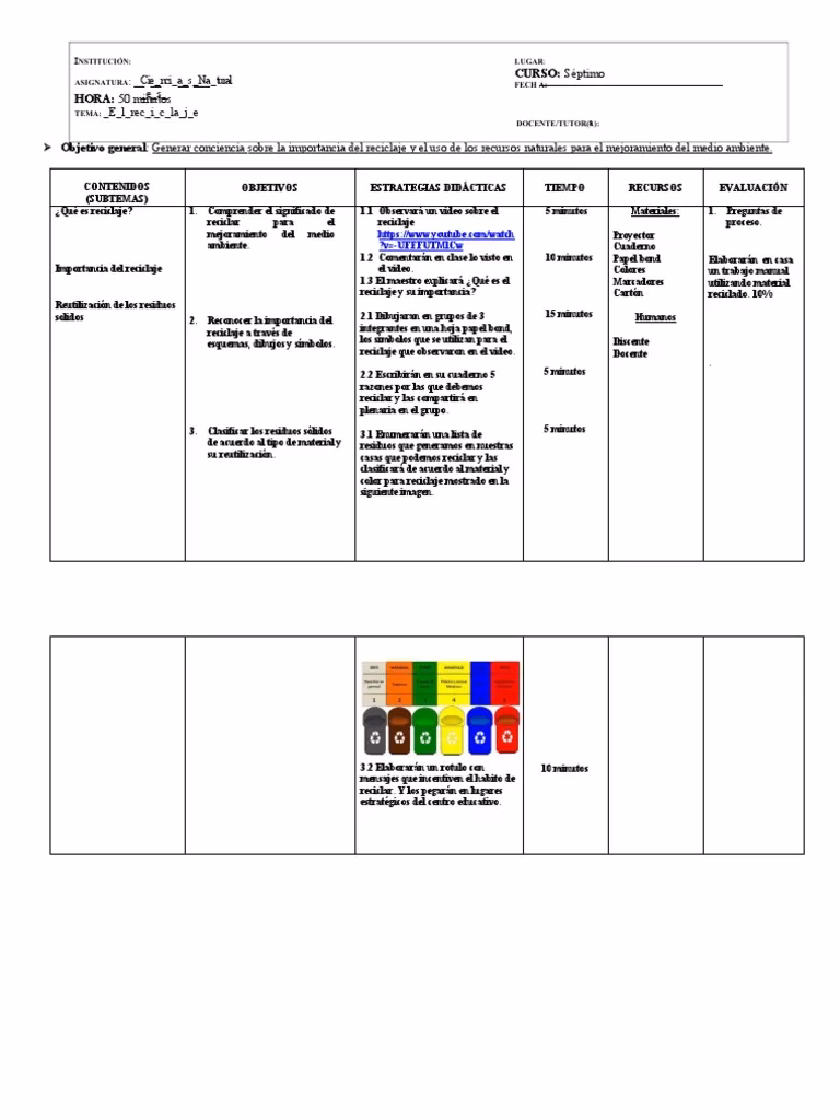 ¿Por qué es importante el reciclaje en el plan curricular?