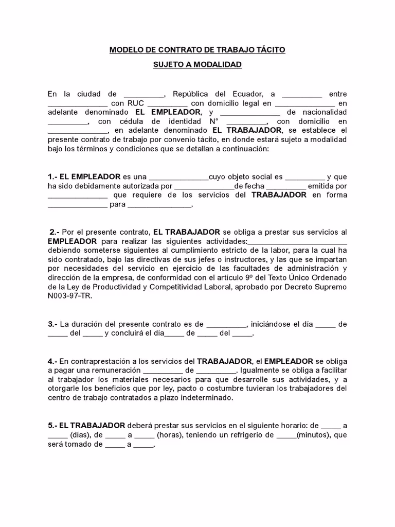 ¿Qué es el plazo tácito o indeterminado?