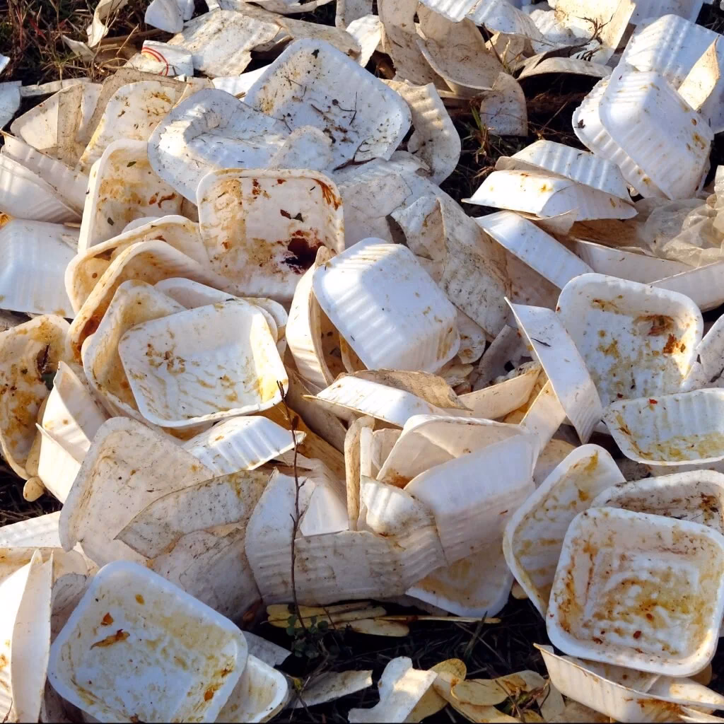 What are the environmental impact factors of polystyrene?