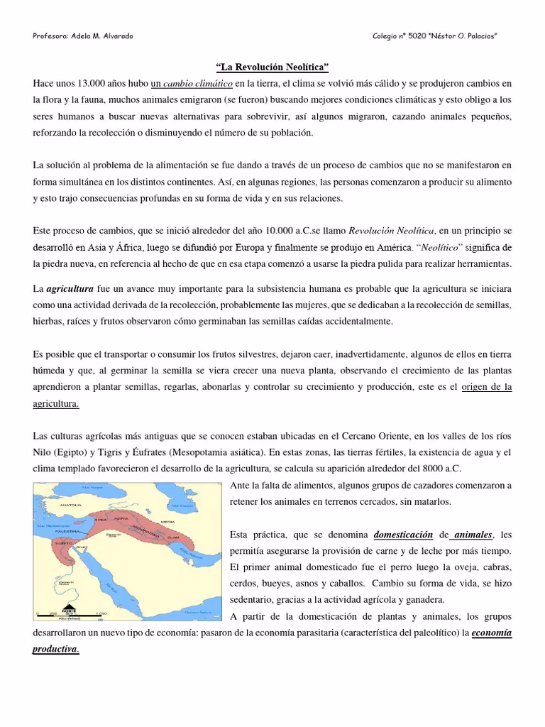 ¿Cuáles son los cambios que se producen en la revolución neolítica?