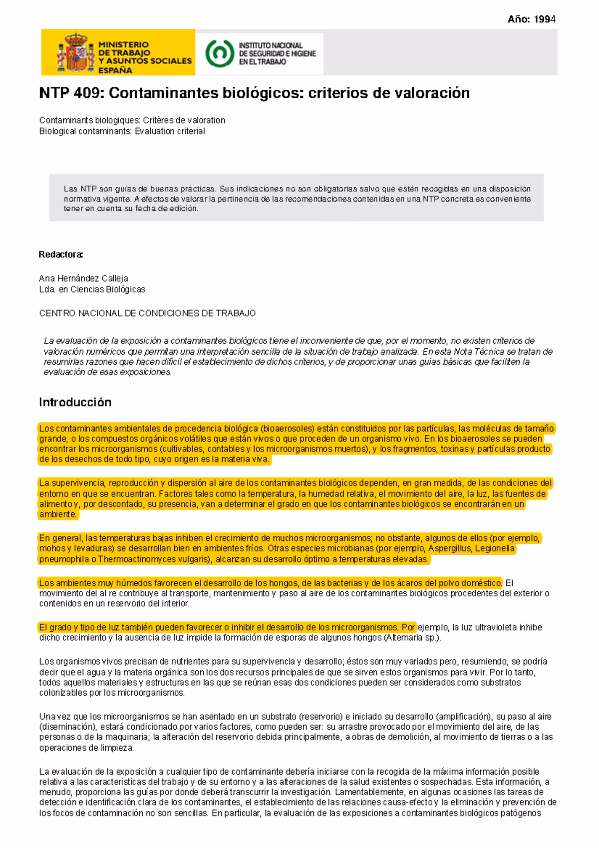 ¿Cuál es el límite de detección de un contaminante?