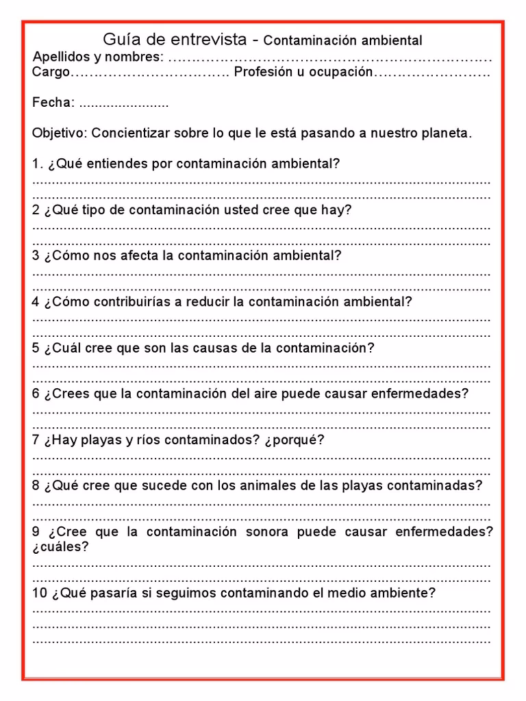 ¿Cuáles son las preguntas sobre la contaminación?