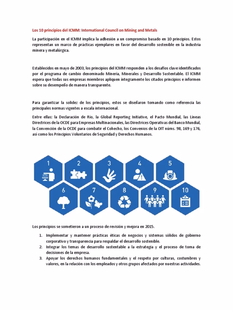 ¿Qué es el ICMM y cuáles son sus funciones?