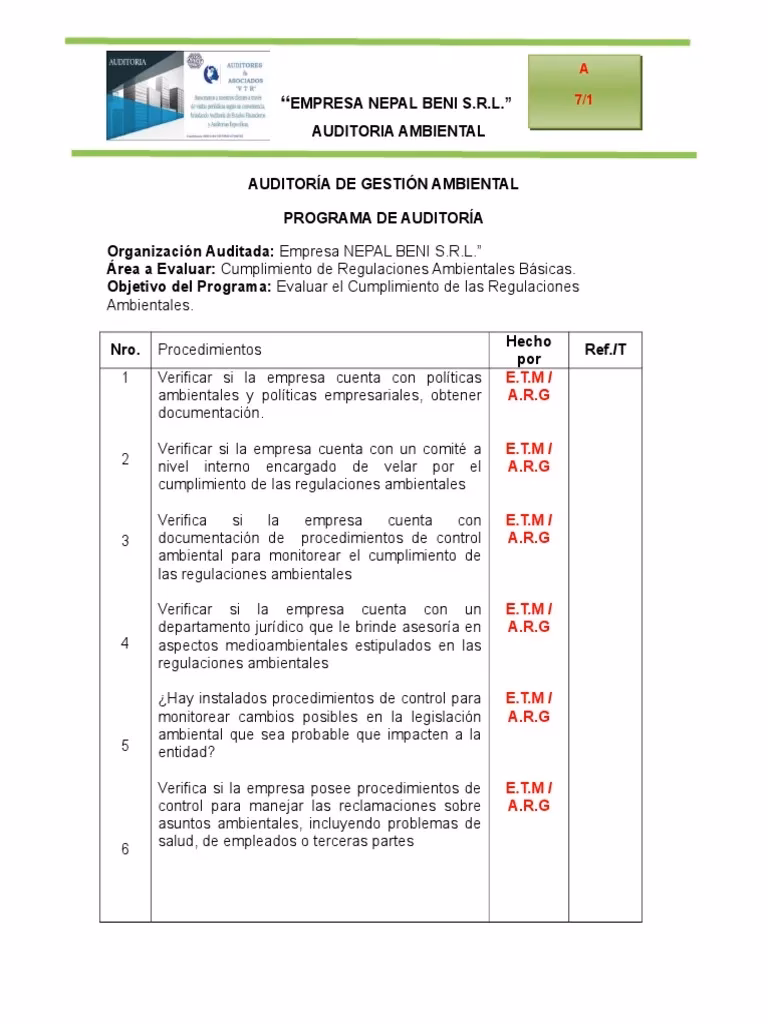 ¿Cuáles son los pasos básicos de una auditoría ambiental?