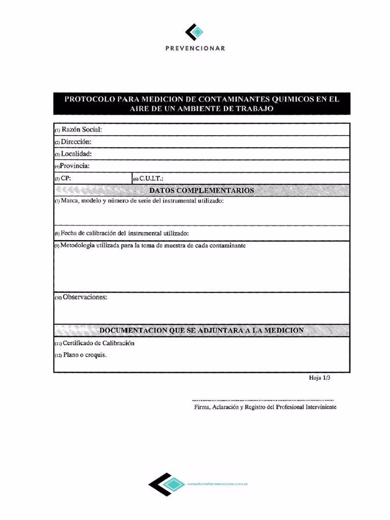 ¿Qué es el protocolo para medir contaminantes químicos en el aire de un ambiente de trabajo?