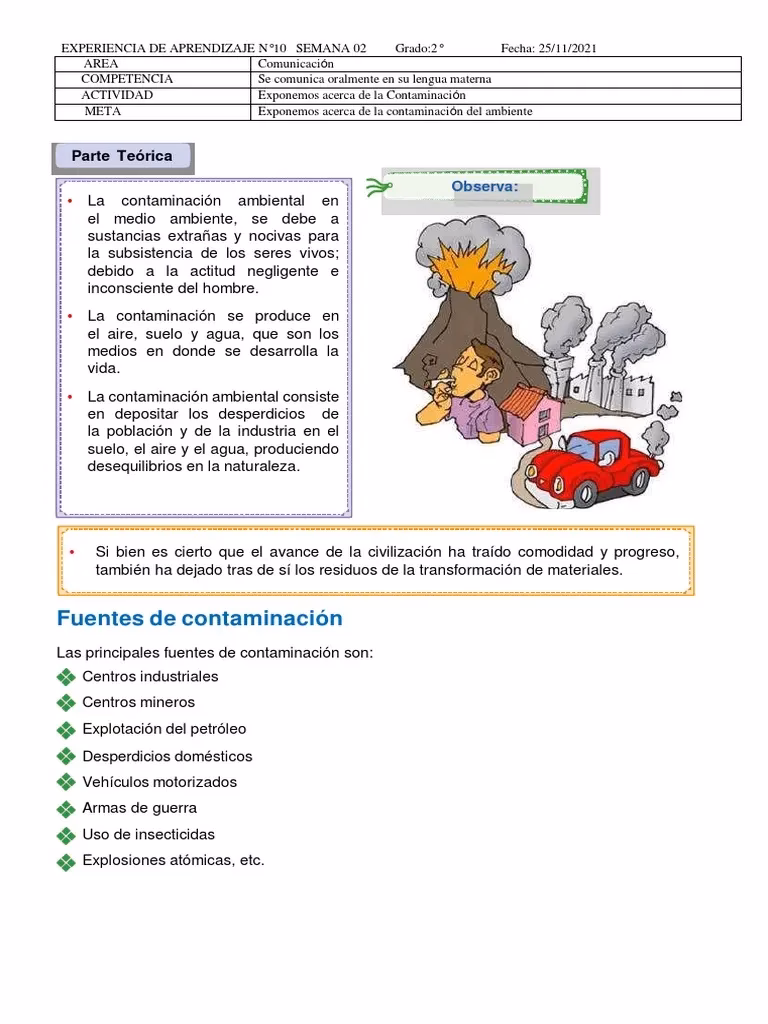 ¿Cómo descargar la ficha de la contaminación ambiental para segundo de primaria?