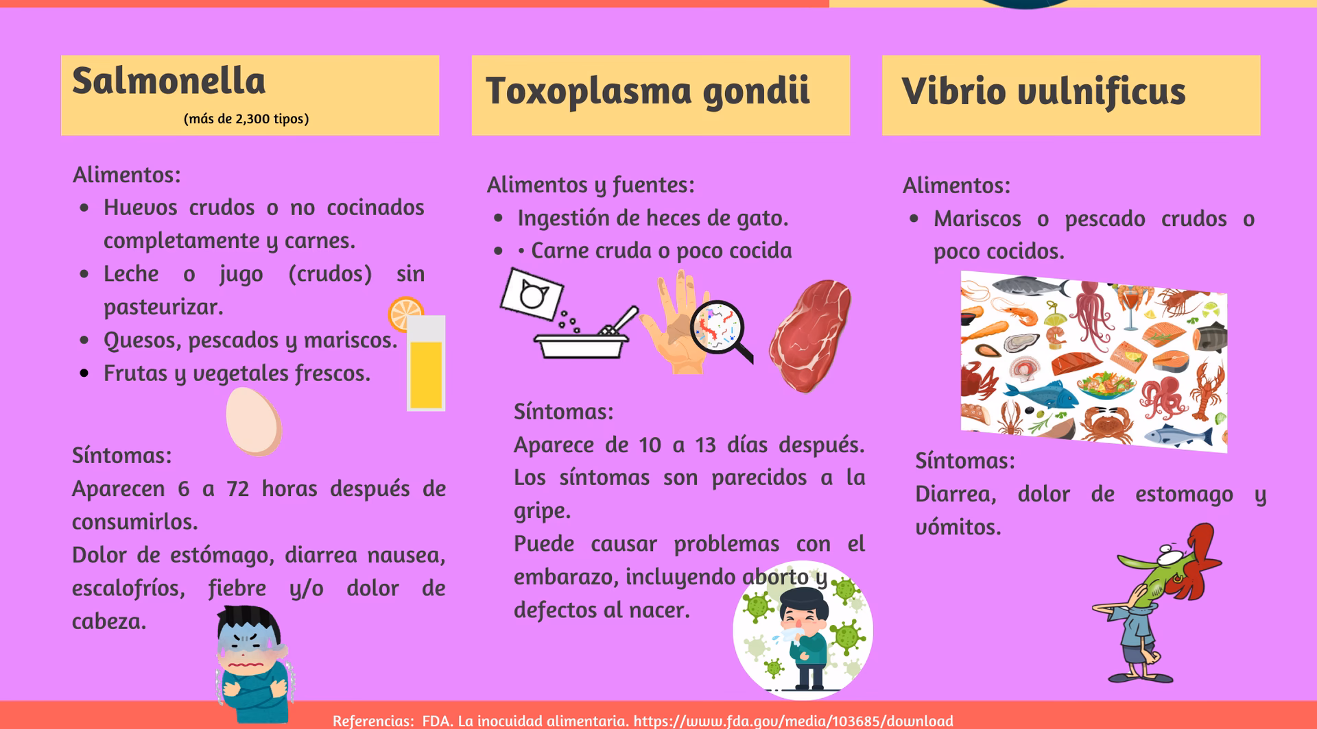 ¿Cuáles son las enfermedades causadas por el consumo de alimentos contaminados?