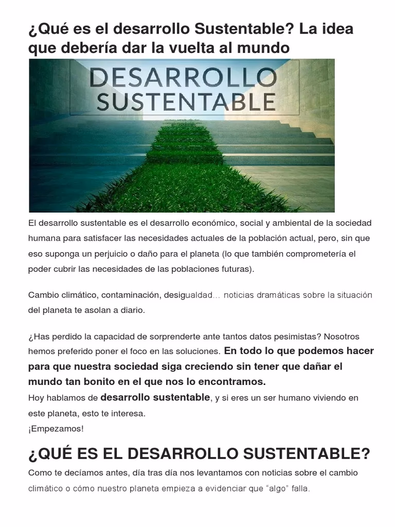 ¿Cuál es la intención básica del desarrollo sustentable?