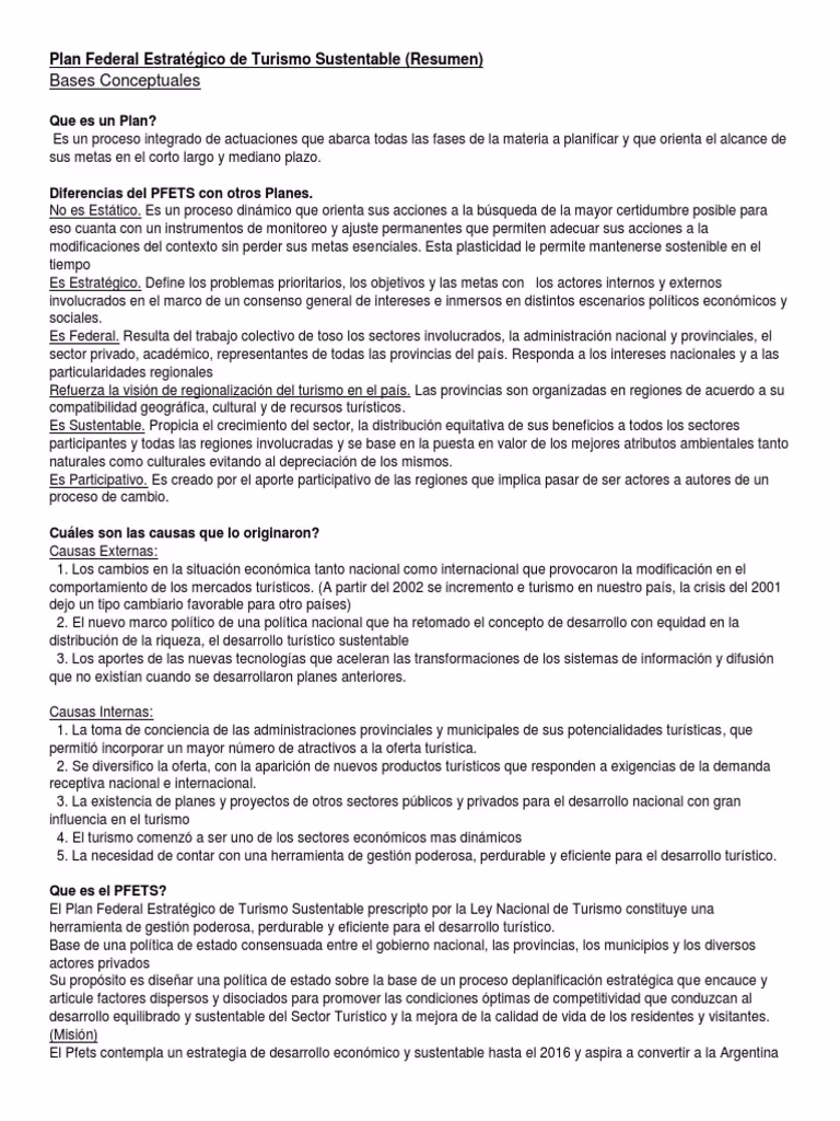 ¿Cuáles son los ejes del plan de Turismo?