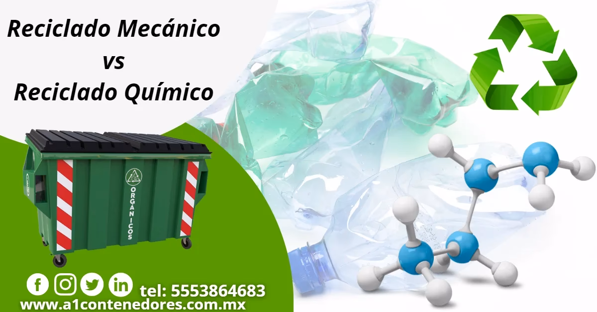 ¿Cuál es la diferencia entre reciclado mecánico y químico?