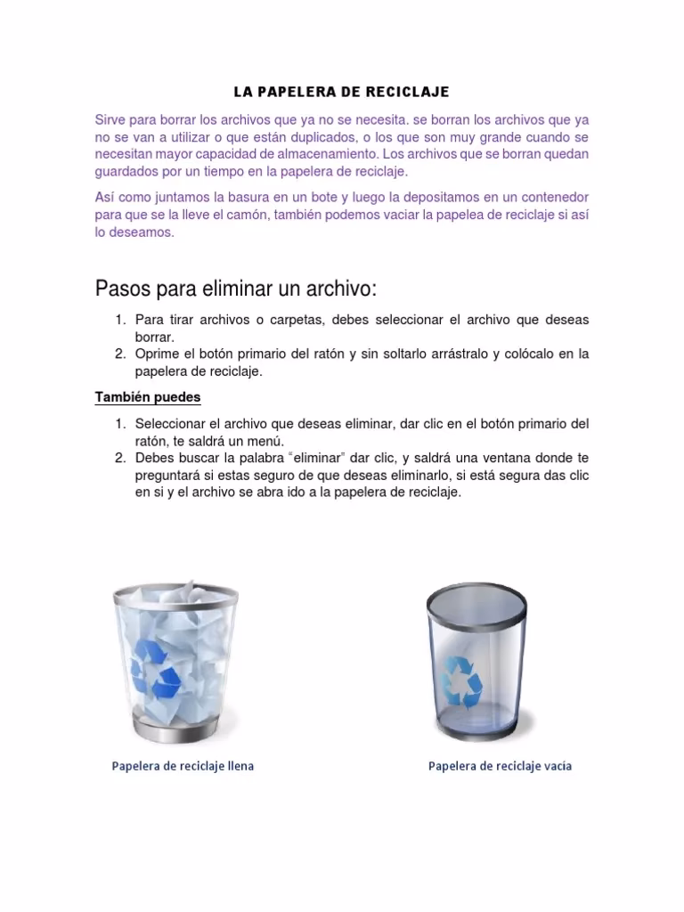¿Cómo funciona la papelera de reciclaje?
