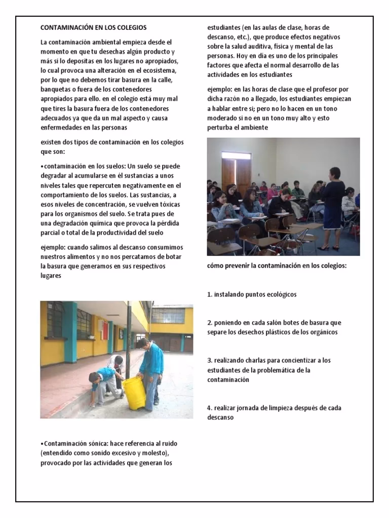 ¿Cómo prevenir la contaminación en los colegios?