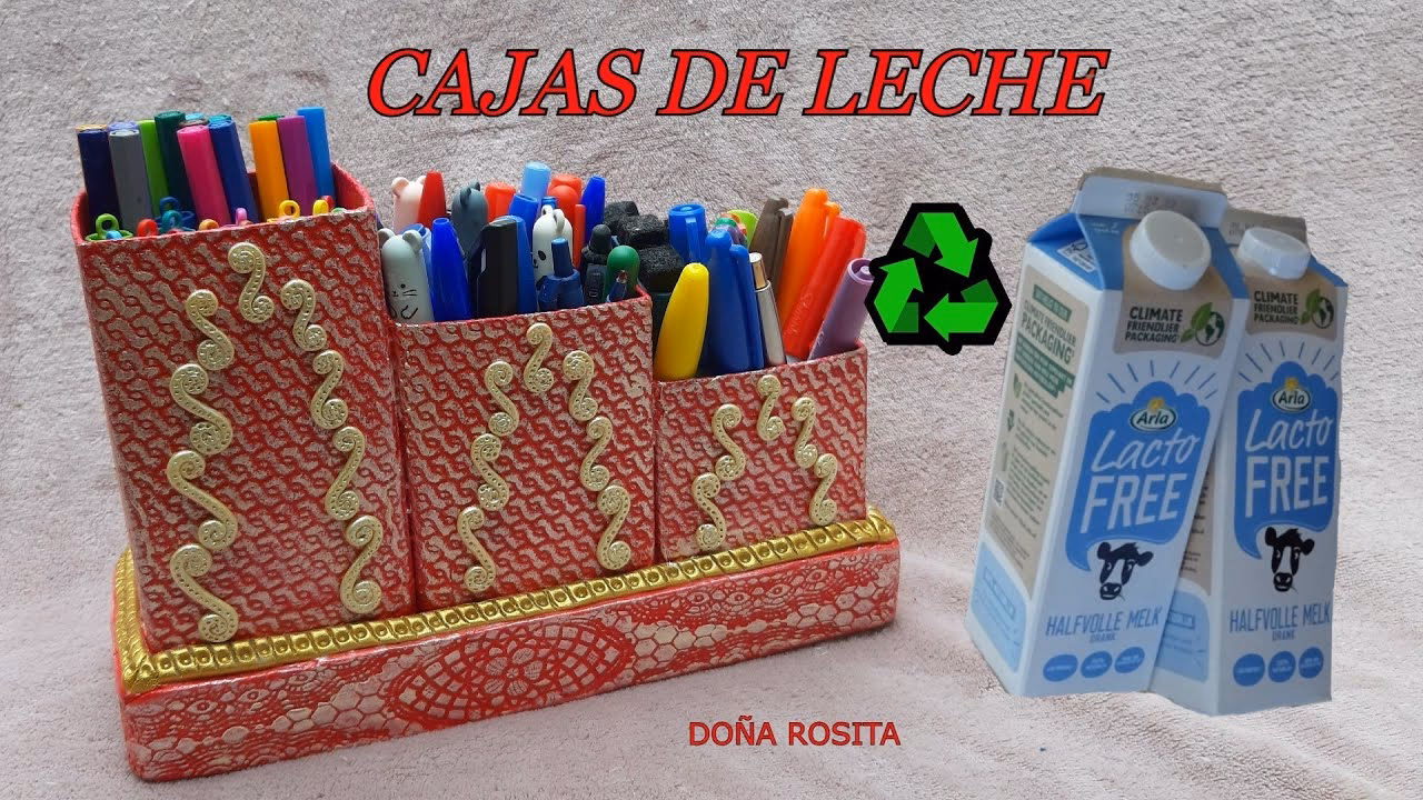 ¿Cómo hacer un lapicero con caja de leche reciclada?