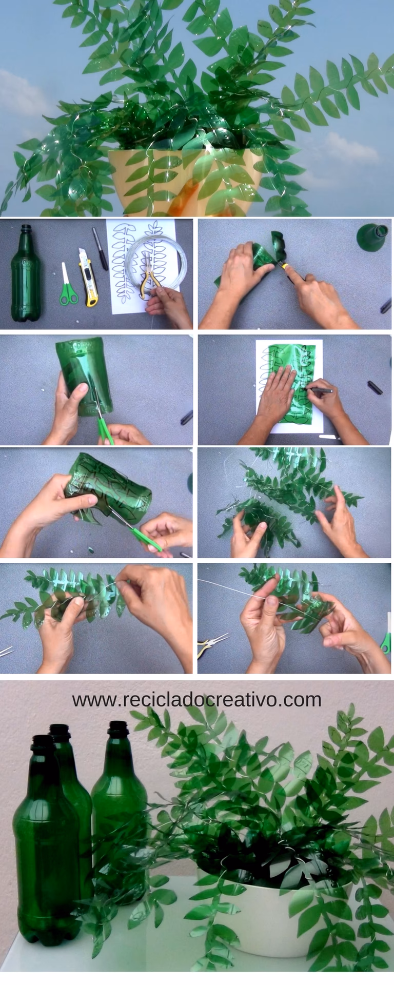 ¿Cómo decorar floreros de botellas plasticas?