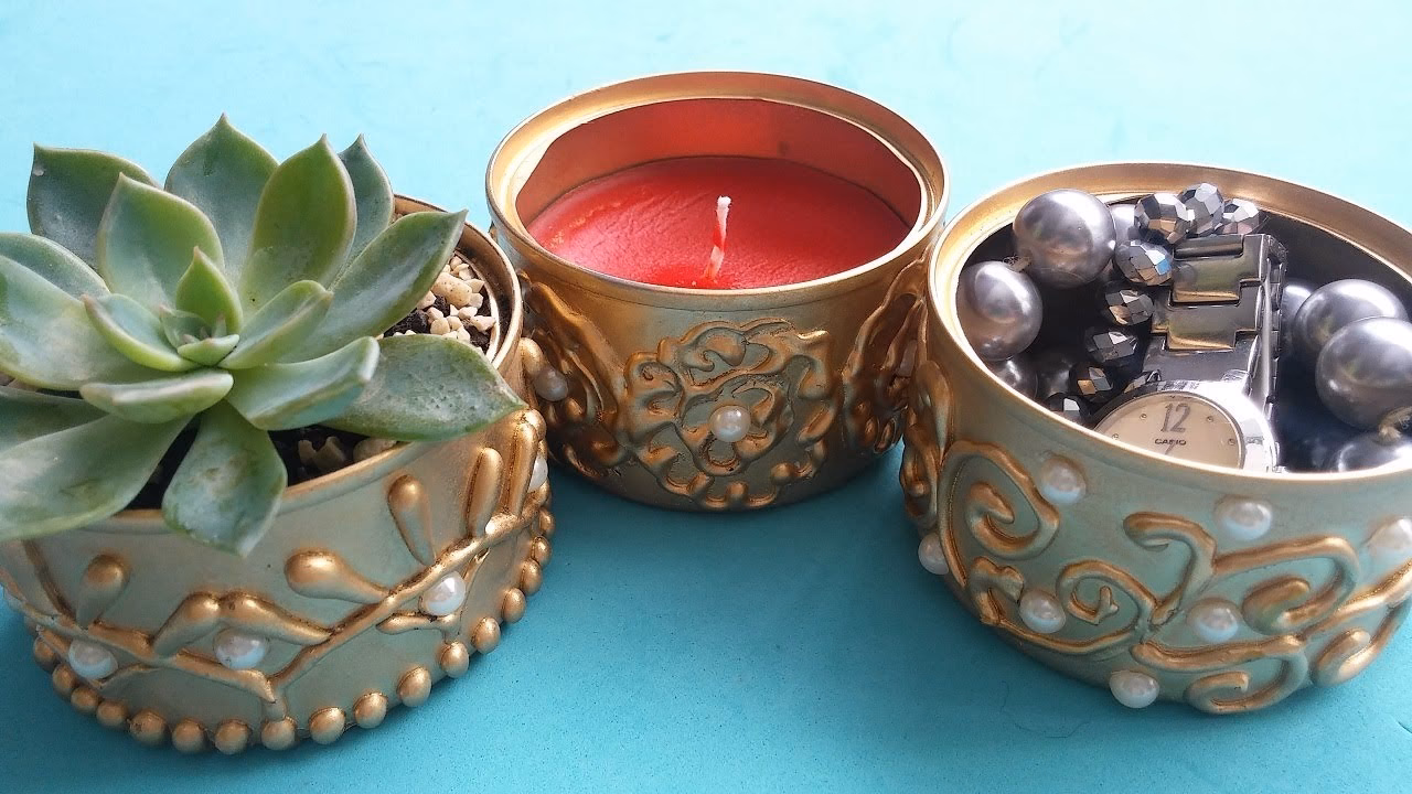 ¿Cómo se pueden transformar las latas de paté y atún en elementos decorativos?