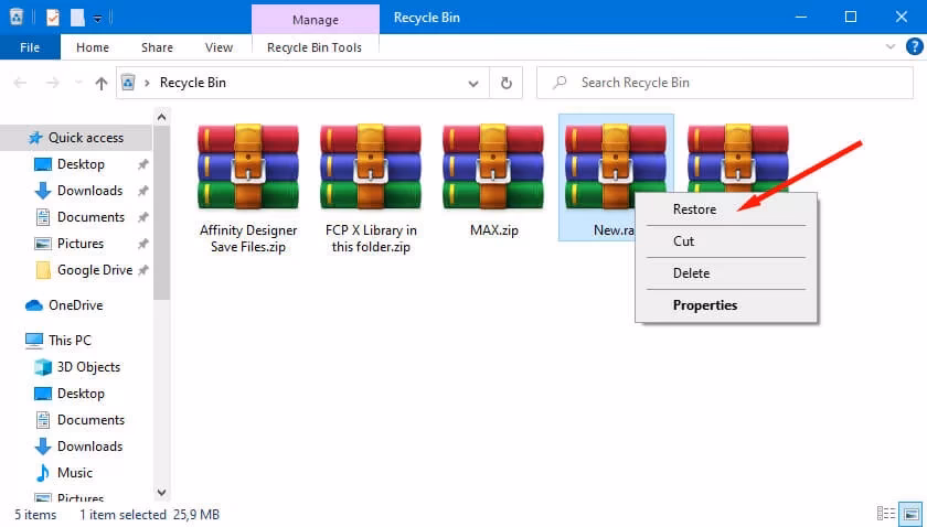 ¿Cómo recuperar un archivo borrado?