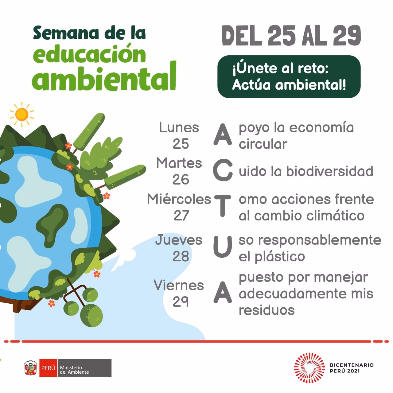¿Cuándo es la semana de la educación ambiental en el Perú?