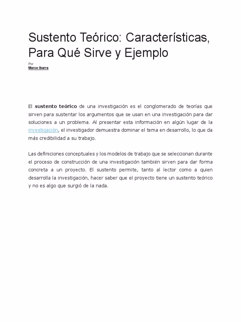 ¿Qué es el sustento teórico de una investigación?