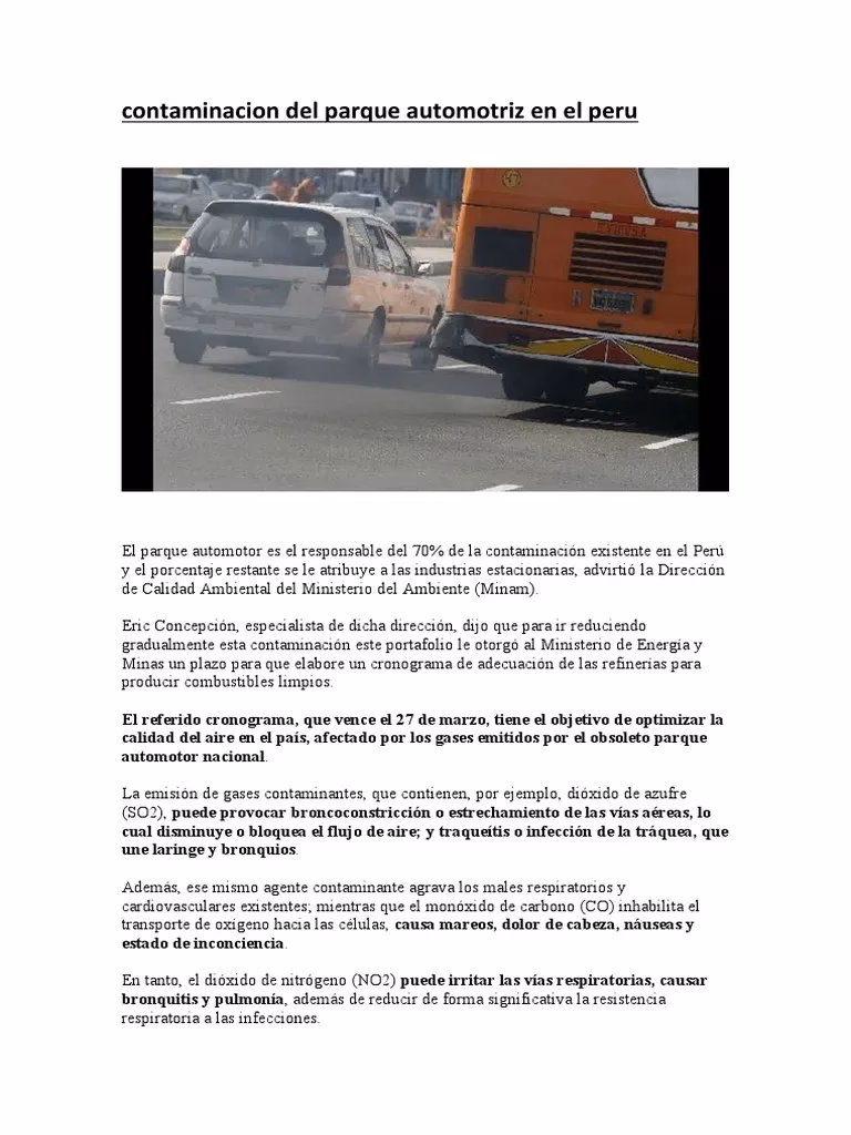 ¿Cuáles son los efectos de la contaminación vehicular?